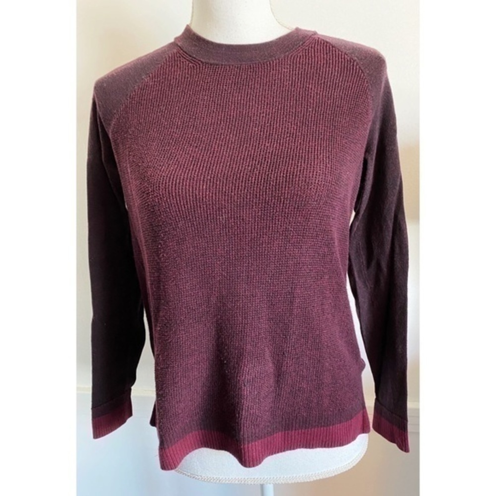 Rag & Bone • Burgundy Thermal Waffle Crew Neck Top